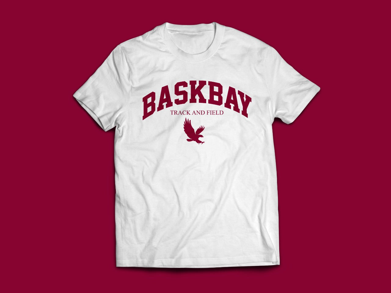 Baskbay Track and Field T-Shirt - Red on White