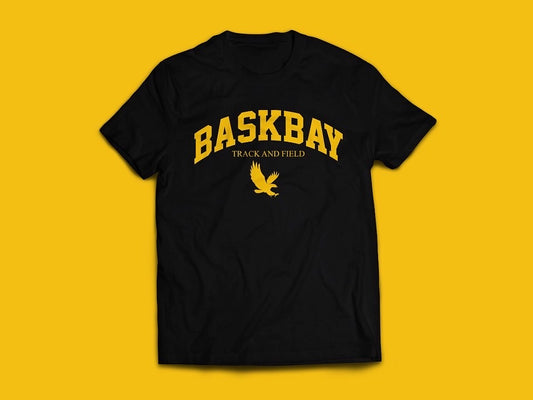 Baskbay Track and Field T-Shirt - Yellow on Black
